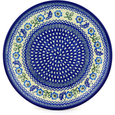 Polish Pottery Dinner Plate 10&frac12;-inch Feathers And Flowers