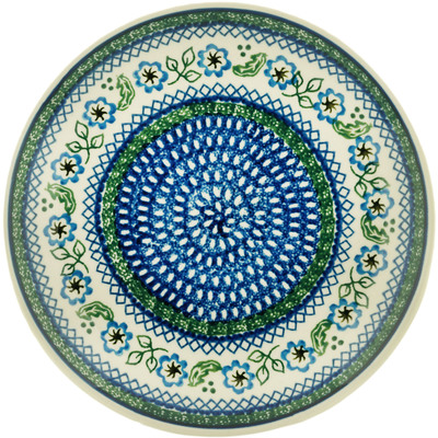 Polish Pottery Dinner Plate 10&frac12;-inch Feathers And Flowers