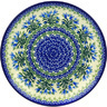 Polish Pottery Dinner Plate 10&frac12;-inch Feathery Bluebells