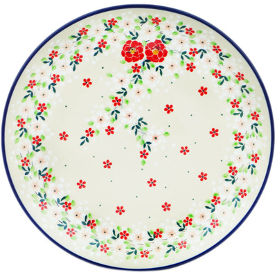 Polish Pottery Dinner Plate 10&frac12;-inch Festive Misteltoe UNIKAT
