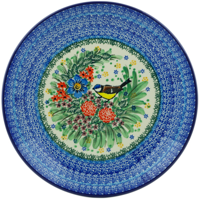 Polish Pottery Dinner Plate 10&frac12;-inch Finch Garden UNIKAT