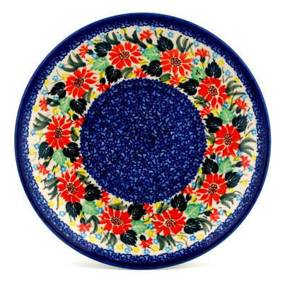 Polish Pottery Dinner Plate 10&frac12;-inch Fire Daisy Festival UNIKAT