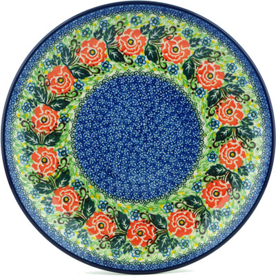 Polish Pottery Dinner Plate 10&frac12;-inch Floral Crown UNIKAT