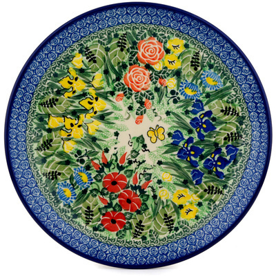 Polish Pottery Dinner Plate 10&frac12;-inch Floral Rhapsody UNIKAT