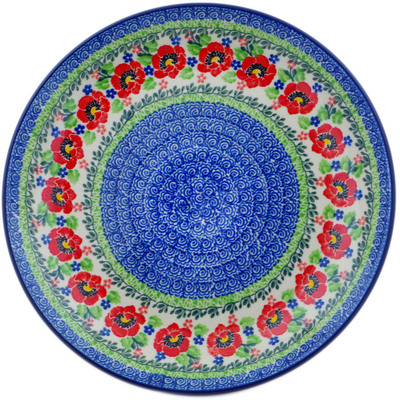 Polish Pottery Dinner Plate 10&frac12;-inch Flourishing Flowers