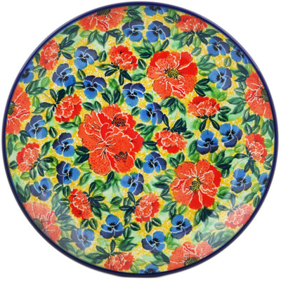 Polish Pottery Dinner Plate 10&frac12;-inch Flowers Collected On A Sunny Day UNIKAT