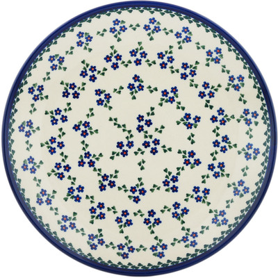 Polish Pottery Dinner Plate 10&frac12;-inch Forget Me Not Chain