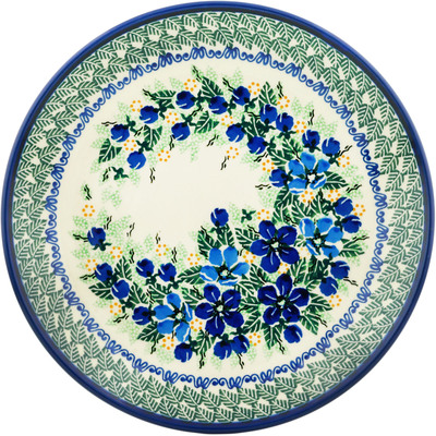 Polish Pottery Dinner Plate 10&frac12;-inch Forget Me Not Meadow UNIKAT