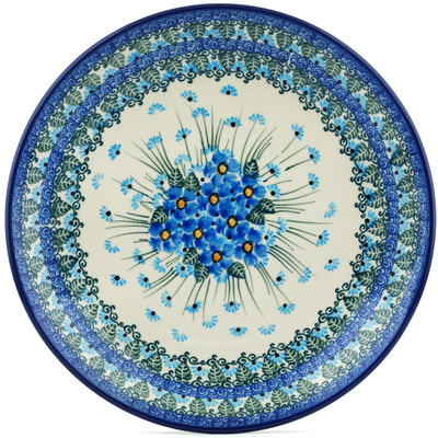 Polish Pottery Dinner Plate 10&frac12;-inch Forget Me Not UNIKAT