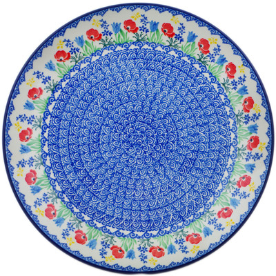 Polish Pottery Dinner Plate 10&frac12;-inch Front Yard Blooms