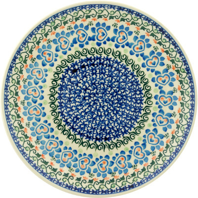 Polish Pottery Dinner Plate 10&frac12;-inch Garden Heart