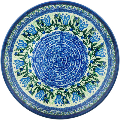 Polish Pottery Dinner Plate 10&frac12;-inch Gentian Wreath UNIKAT