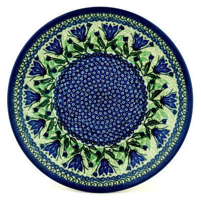 Polish Pottery Dinner Plate 10&frac12;-inch Gentian Wreath UNIKAT