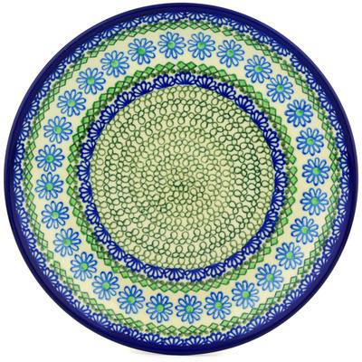 Polish Pottery Dinner Plate 10&frac12;-inch Geometric Daisies