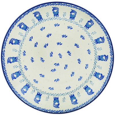 Polish Pottery Dinner Plate 10&frac12;-inch Gnome Circle
