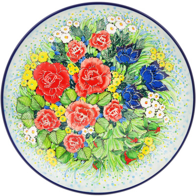 Polish Pottery Dinner Plate 10&frac12;-inch Grandma&#039;s Bouquet UNIKAT