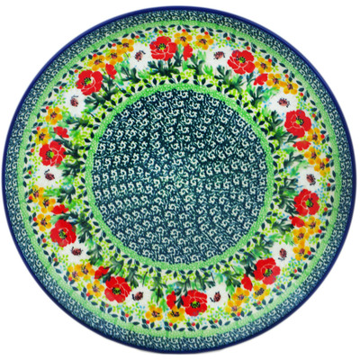 Polish Pottery Dinner Plate 10&frac12;-inch Green Thumb UNIKAT