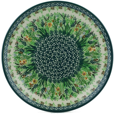 Polish Pottery Dinner Plate 10&frac12;-inch Green Wheat Farm UNIKAT