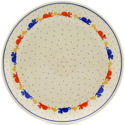 Polish Pottery Dinner Plate 10&frac12;-inch Happy Mice Kids