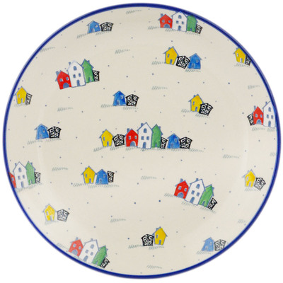Polish Pottery Dinner Plate 10&frac12;-inch Happy Neighborhood UNIKAT