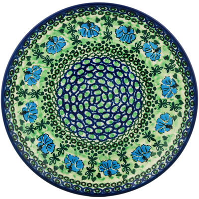 Polish Pottery Dinner Plate 10&frac12;-inch Hibiscus Dreams UNIKAT