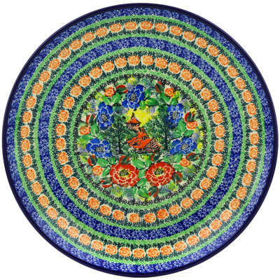 Polish Pottery Dinner Plate 10&frac12;-inch Hidden Chalet UNIKAT