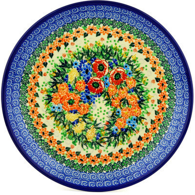 Polish Pottery Dinner Plate 10&frac12;-inch Hint Of Poppies UNIKAT