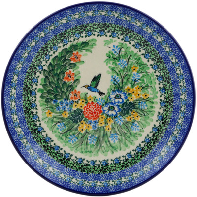 Polish Pottery Dinner Plate 10&frac12;-inch Hummingbird Meadow UNIKAT