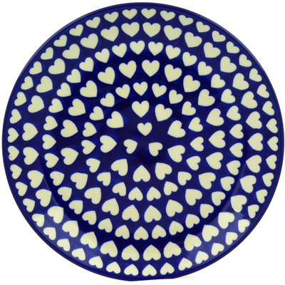 Polish Pottery Dinner Plate 10&frac12;-inch Hypnotic Hearts