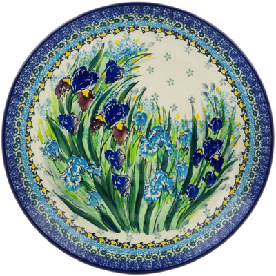 Polish Pottery Dinner Plate 10&frac12;-inch Iris Field UNIKAT