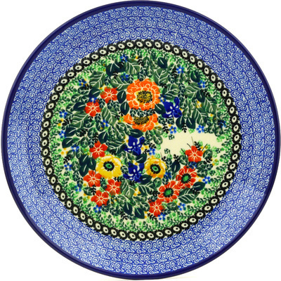 Polish Pottery Dinner Plate 10&frac12;-inch Iris Meadow UNIKAT