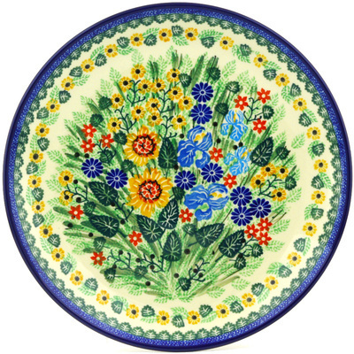 Polish Pottery Dinner Plate 10&frac12;-inch Iris Spring UNIKAT