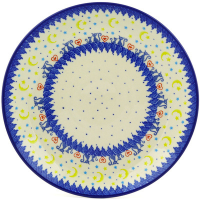 Polish Pottery Dinner Plate 10&frac12;-inch Kittens Of The Heart