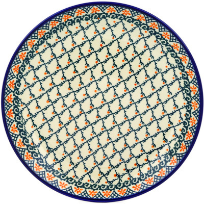 Polish Pottery Dinner Plate 10&frac12;-inch Lattice Vines