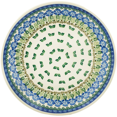 Polish Pottery Dinner Plate 10&frac12;-inch Leaves And Flowers