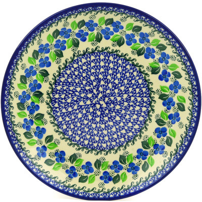 Polish Pottery Dinner Plate 10&frac12;-inch Lime Flower