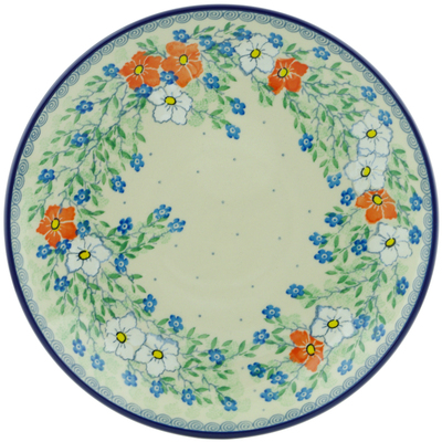 Polish Pottery Dinner Plate 10&frac12;-inch Lovely Hibiscus UNIKAT