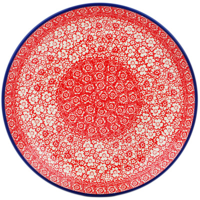 Polish Pottery Dinner Plate 10&frac12;-inch Magical Red UNIKAT