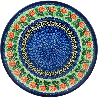 Polish Pottery Dinner Plate 10&frac12;-inch March Of The Roses UNIKAT