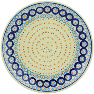Polish Pottery Dinner Plate 10&frac12;-inch Modern Peacock