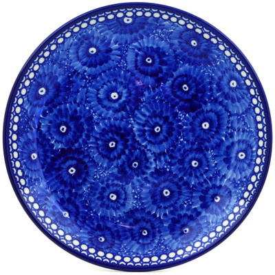 Polish Pottery Dinner Plate 10&frac12;-inch Moody Blue Daisy UNIKAT