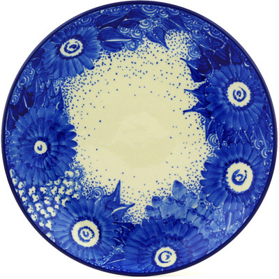 Polish Pottery Dinner Plate 10&frac12;-inch Moody Blue UNIKAT