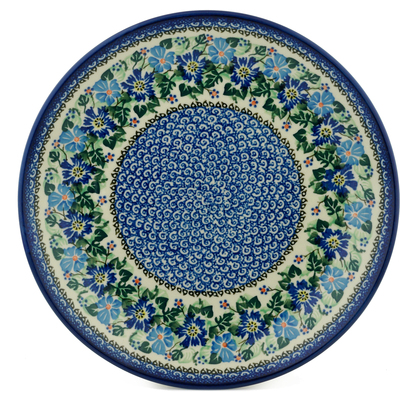 Polish Pottery Dinner Plate 10&frac12;-inch Morning Glory Wreath UNIKAT
