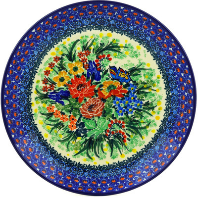 Polish Pottery Dinner Plate 10&frac12;-inch Mosaic Butterfly UNIKAT