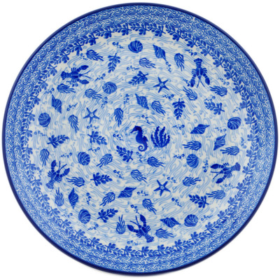 Polish Pottery Dinner Plate 10&frac12;-inch Ocean Medley UNIKAT