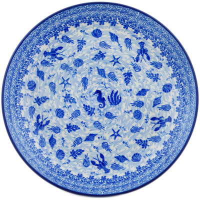 Polish Pottery Dinner Plate 10&frac12;-inch Ocean Medley UNIKAT