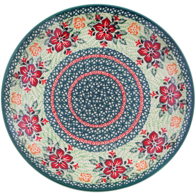 Polish Pottery Dinner Plate 10&frac12;-inch Painting In The Garden UNIKAT