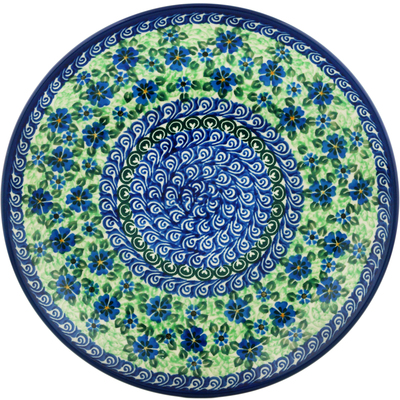 Polish Pottery Dinner Plate 10&frac12;-inch Pansies On The Shore UNIKAT