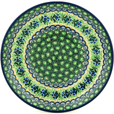 Polish Pottery Dinner Plate 10&frac12;-inch Pansy Pea UNIKAT