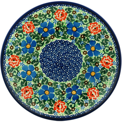 Polish Pottery Dinner Plate 10&frac12;-inch Patches Of Poppies UNIKAT